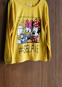Yellow Minnie Mouse Selfie Long Sleeve Tee
