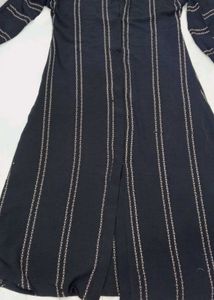 Embroidered Navy Blue/ grey  abaya two in