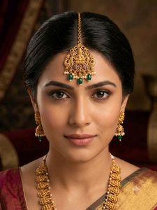 Gold-Plated Goddess Lakshmi Maang Tikka