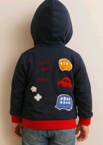 Cute Kids' Embroidered Zip-Up Hoodie