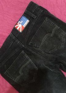 Monte Carlo Black Corduroy Straight Leg Pants