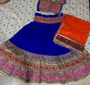 Embroidered Blue Lehenga Choli Set