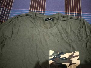 Olive Green Camo Pocket T-Shirt