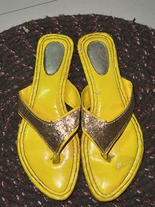 Sparkly Yellow Flip-Flops
