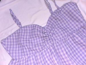 Cute Purple Gingham Cami Top