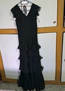 Black Ruffled Maxi Dress