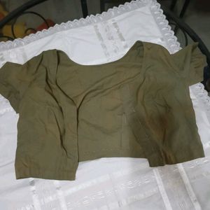 Olive Green Cotton Blouse