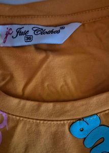 Funky Graphic Print Orange T-Shirt