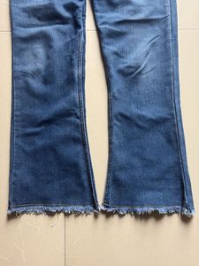 High-Waist Flared Blue Denim Jeans
