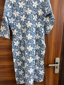 Blue Floral Print Kurta