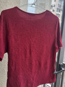 Textured Tie-Waist Top