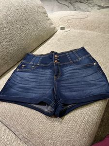 last price Blue Denim Jeans with Button Detail