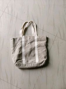Casual Beige Canvas Tote Bag