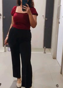Flared Black Trousers