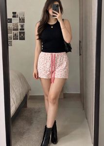 imported Pink Floral Print Shorts