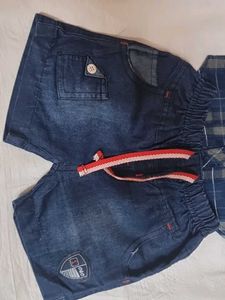 Boys Denim Shirt and Shorts Set