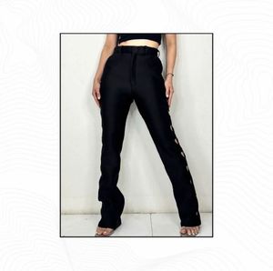 Heart Cut Out High Waist Chic Black Pants