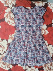 Boho Print Flared Dress