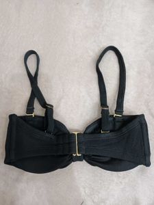 Chic Black Textured Bikini Top