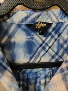 Blue Plaid Sleeveless Top