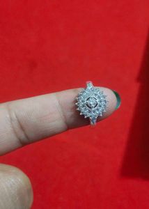 pure silver diamond ring