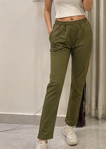 Winter Olive Green Comfortable Trousers