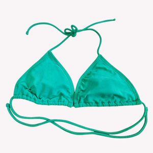 Teal Triangle Bikini Top