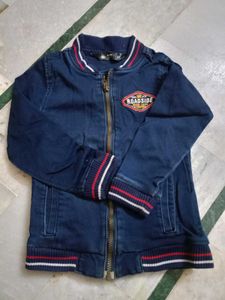 Men's Blue Denim Bomber Jacket