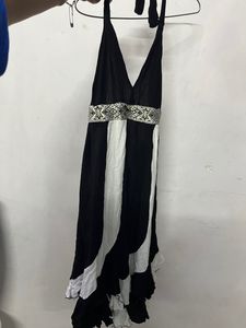 Black And white Bohemian Dress
