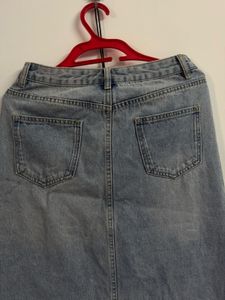 Light Wash Denim Maxi Skirt
