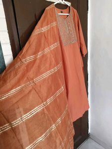 Kalini Brand -Elegant Rust Kurta with Embroidery