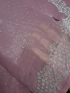 trendy fancy new Elegant Pink Embellished Saree