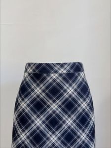 Plaid A-Line Midi Skirt
