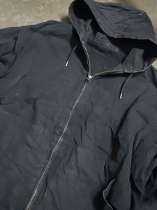 Black Hooded bomber Zip-Up Jacket