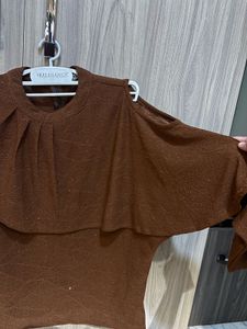 Sparkly Brown Layered Top