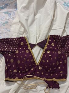 Elegant Ethnic Blouse with Gold Print