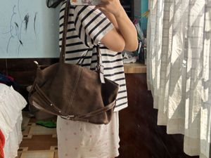 Brown Suede Hobo Bag