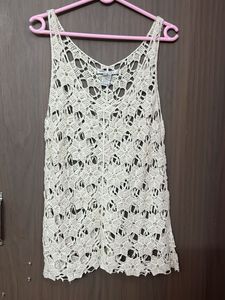 Cream Crochet Tank Top for medium and large