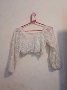 Elegant White Lace Crop Top