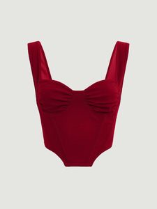 Chic Red Corset Style Top