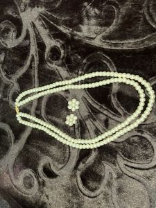 Elegant Pearl Necklace &amp; Earrings Set