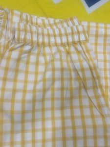 Yellow And White Cotton Night Suit