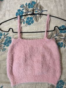 Fuzzy Pink Crop Top