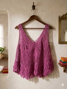 Crochet V-Neck Tank Top