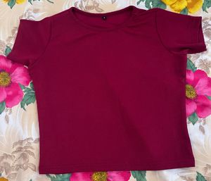 Classic Burgundy Crew Neck T-Shirt