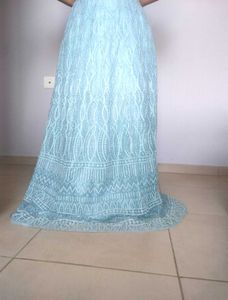 Beautiful Light Blue Chikankari Lehenga Set