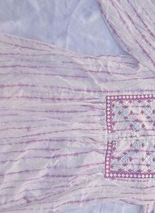 Striped Embroidered Tunic Top