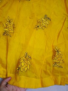 Vibrant Yellow Embroidered Ethnic Gown