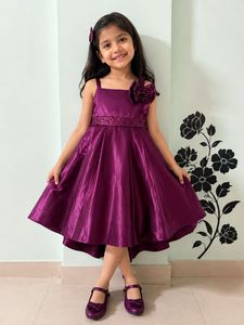Royal Plum Satin Party Frock