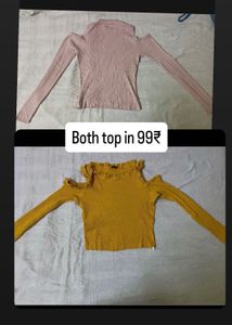 Yellow Cold Shoulder Top